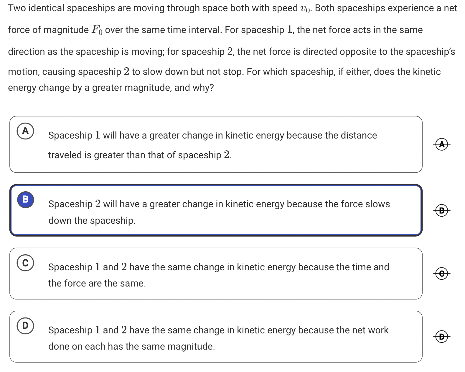 Two identical spaceships are moving through space