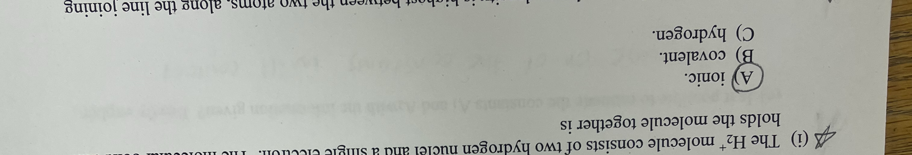 ( i ) T h e H 2 ? + molecule consists of two