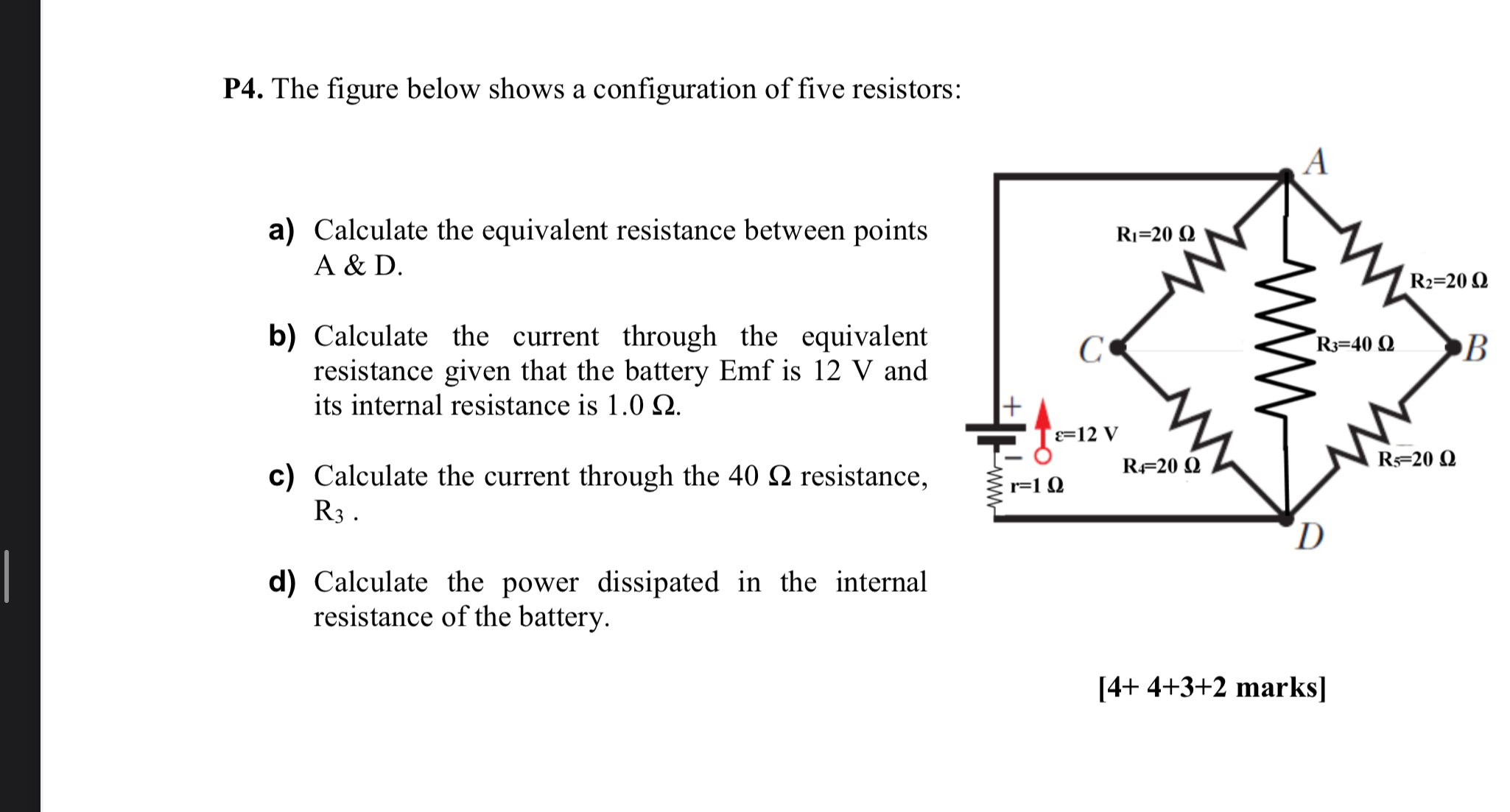P 4 . The figure below shows a configuration of