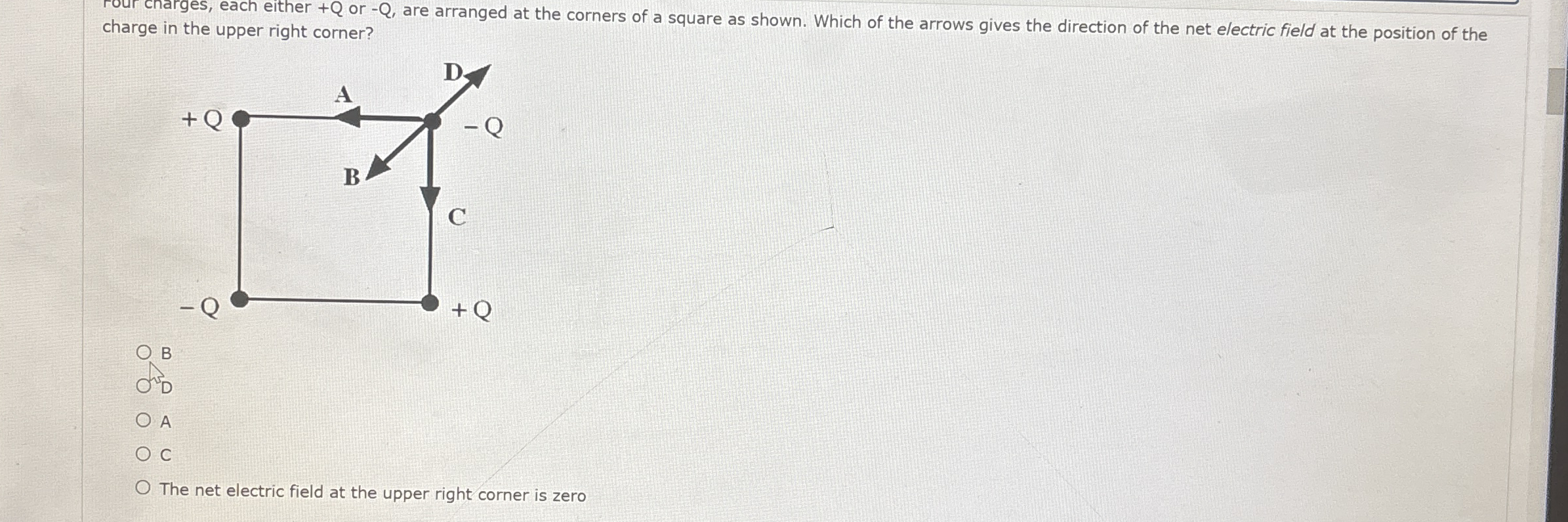 che corners of a square as shown. Which of the
