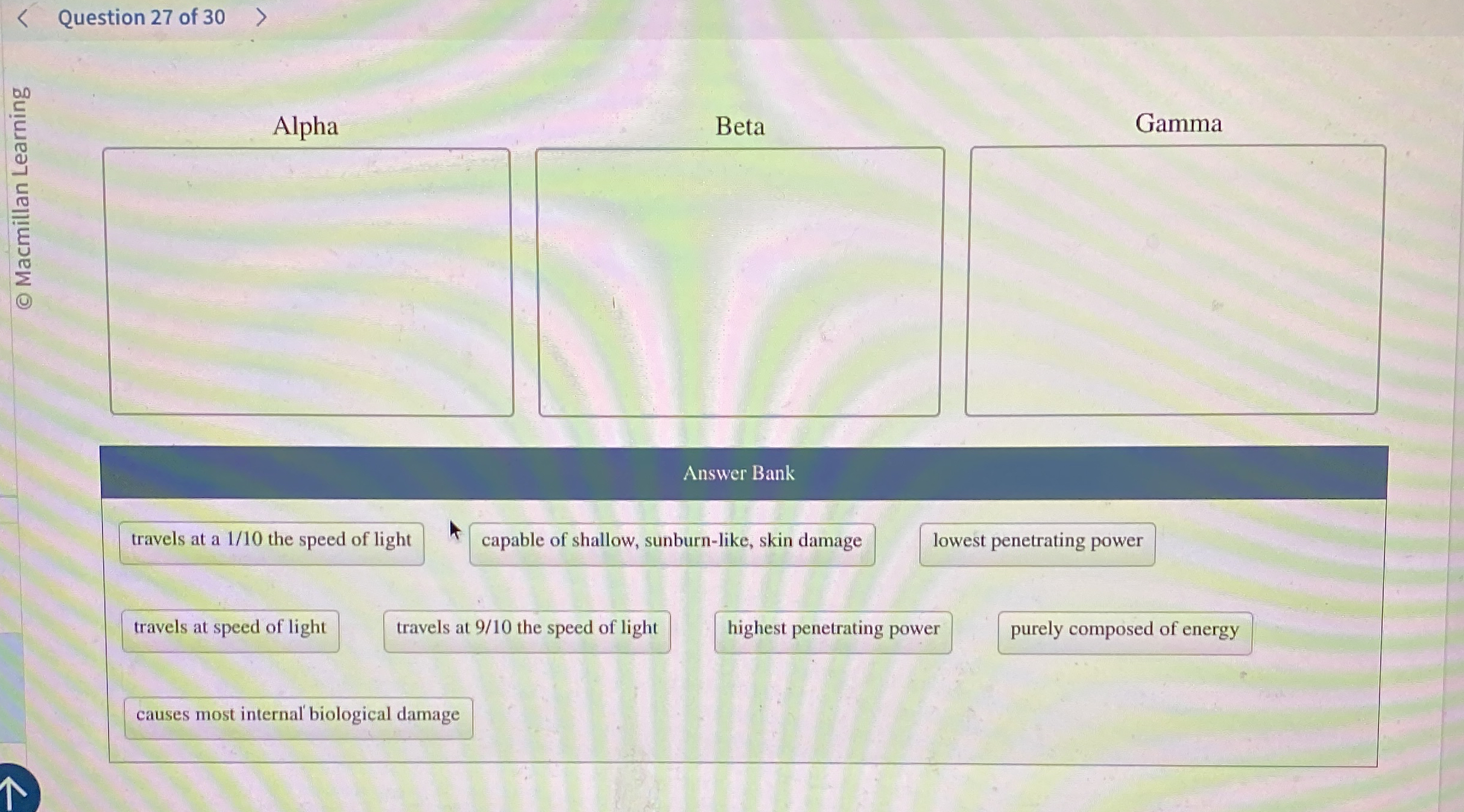 Question 2 7 of 3 0 Alpha Beta Gamma Answer Bank