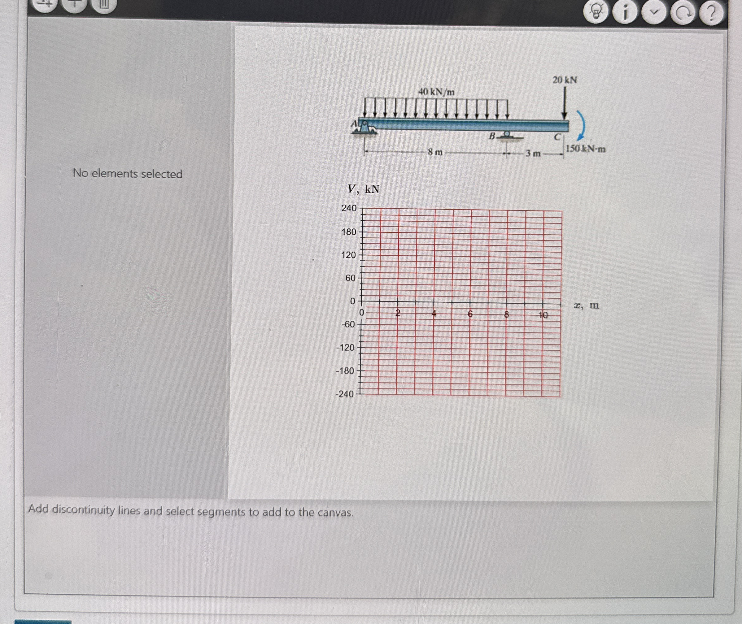 No elements selected Add discontinuity lines and