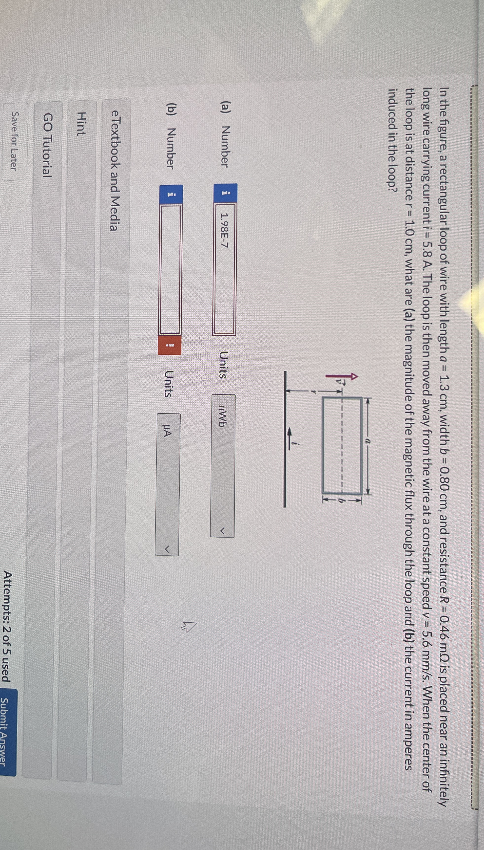 In the figure, a rectangular loop of wire with