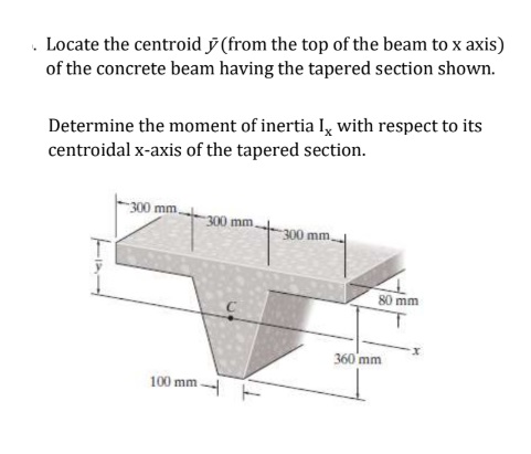 Locate the centroid \ ( \ bar { y } \ ) ( from