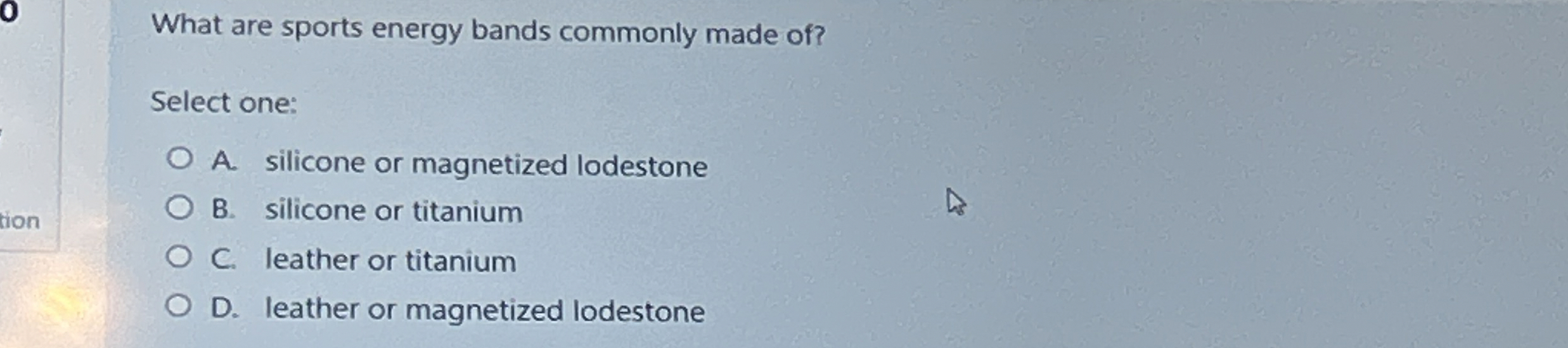 What are sports energy bands commonly made of ?