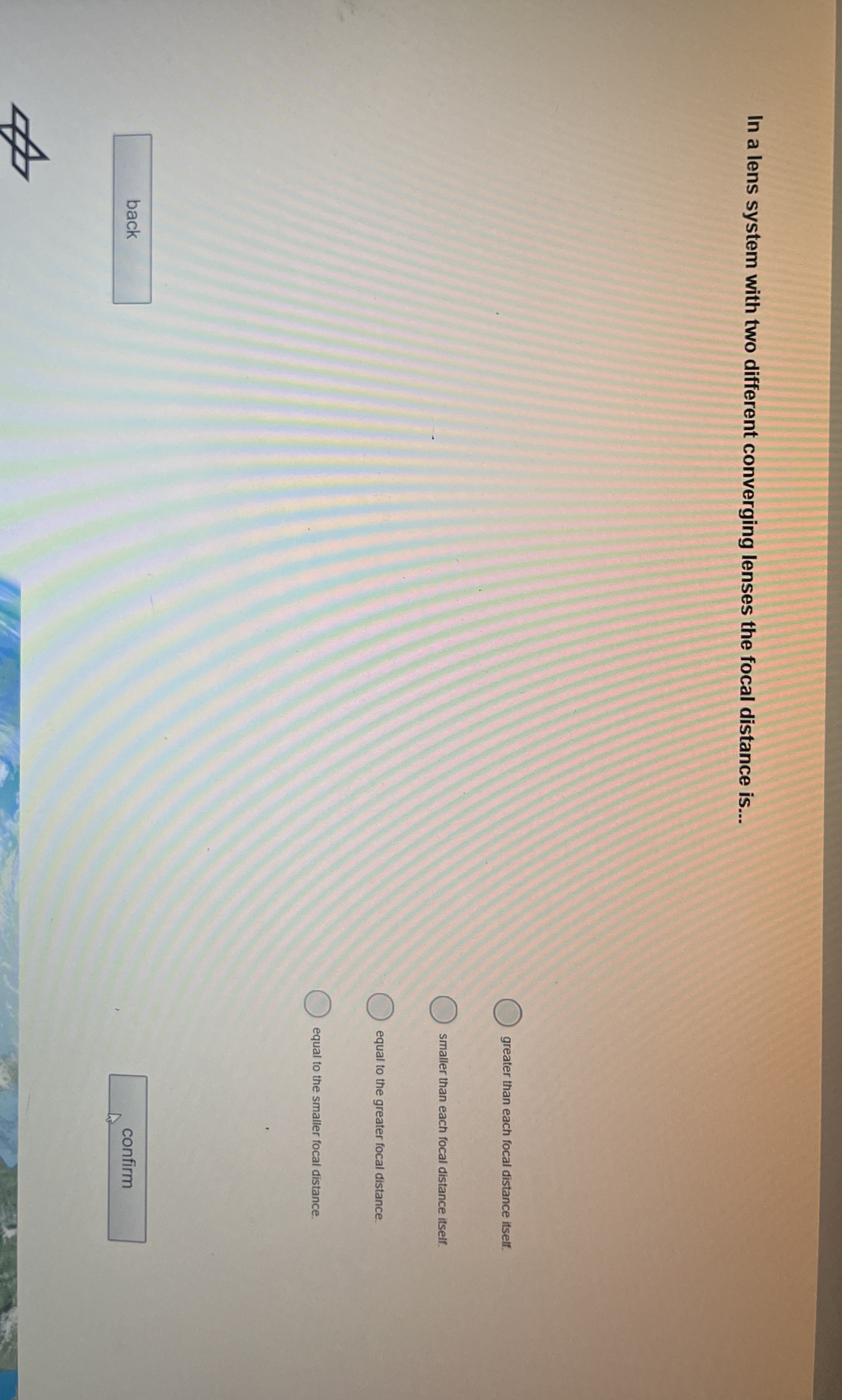 In a lens system with two different converging