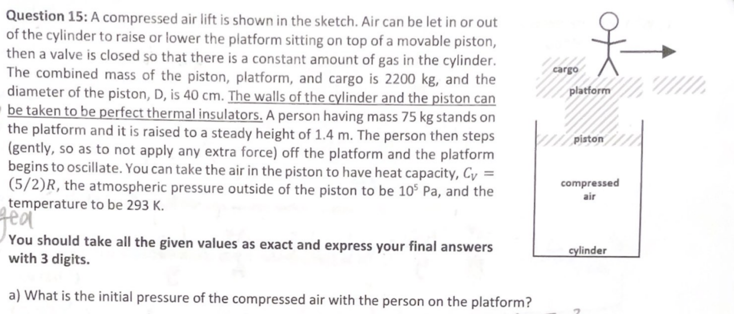 Question 1 5 : A compressed air lift is shown in