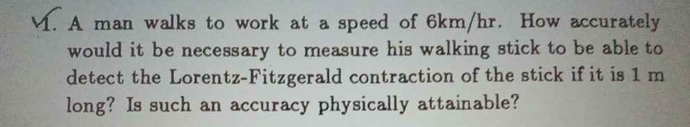 A man walks to work at a speed of 6 k m h r . How