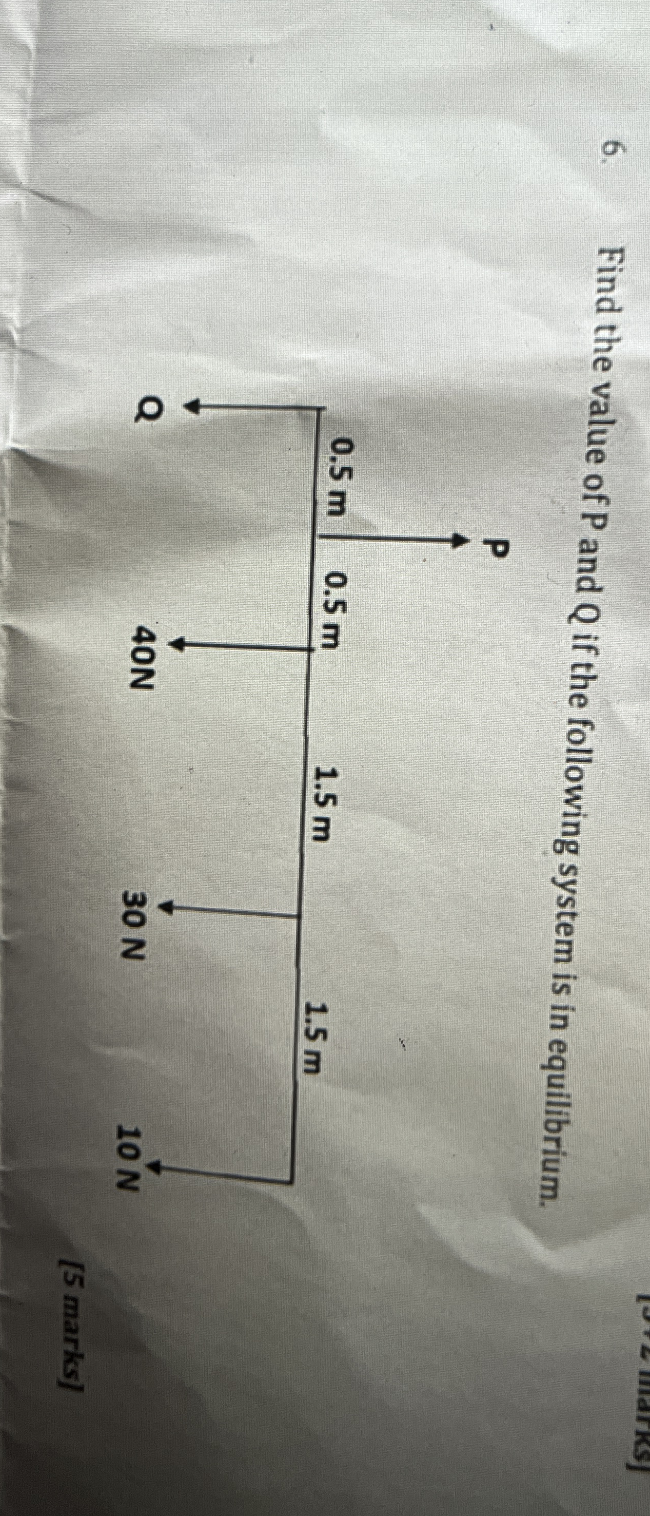 Find the value of P and Q if the following system
