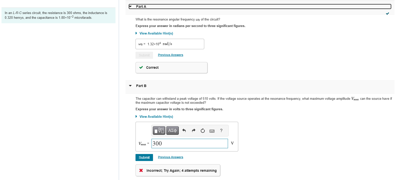 In an \ ( L - R - C \ ) series circuit, the