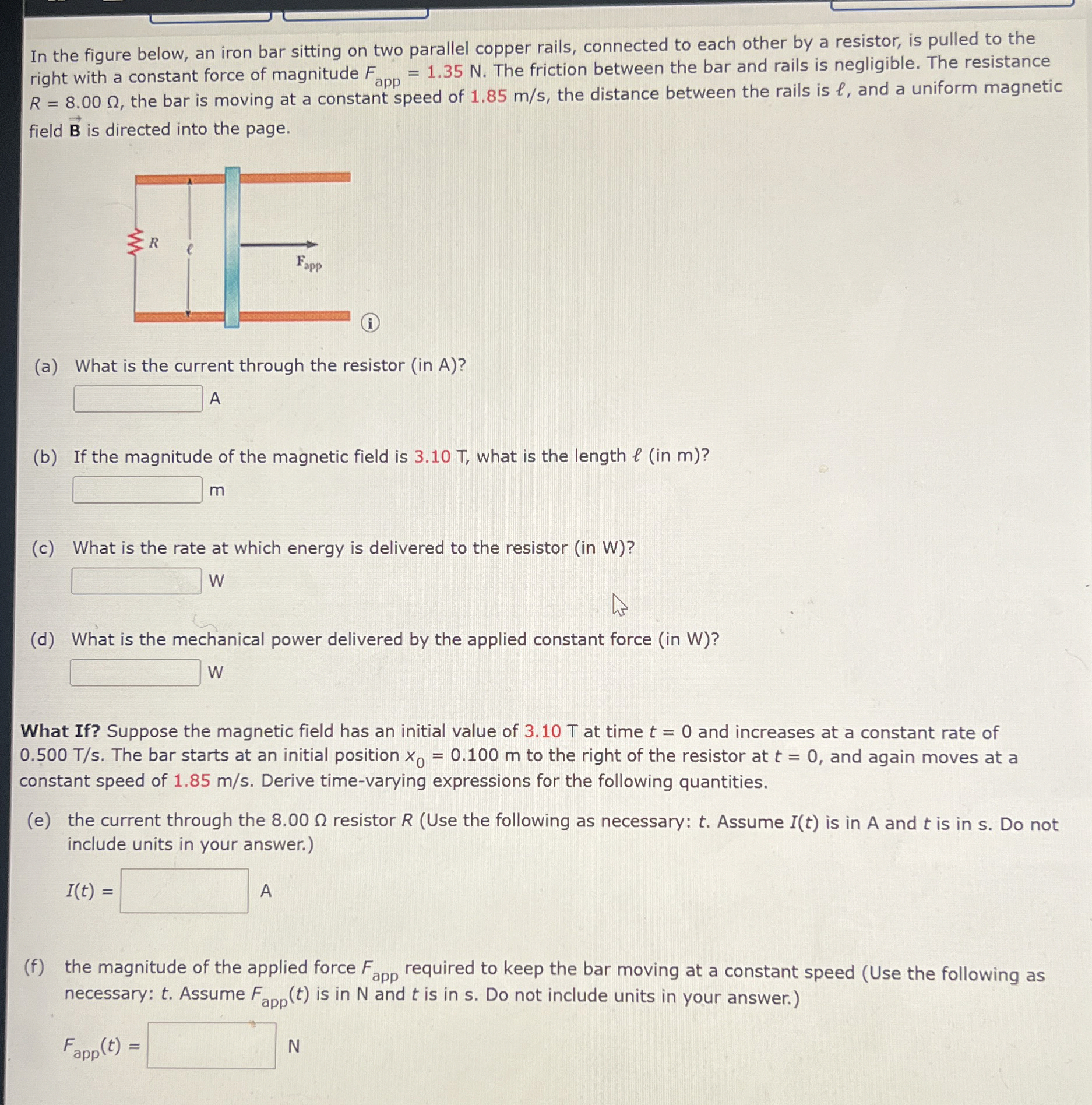 In the figure below, an iron bar sitting on two