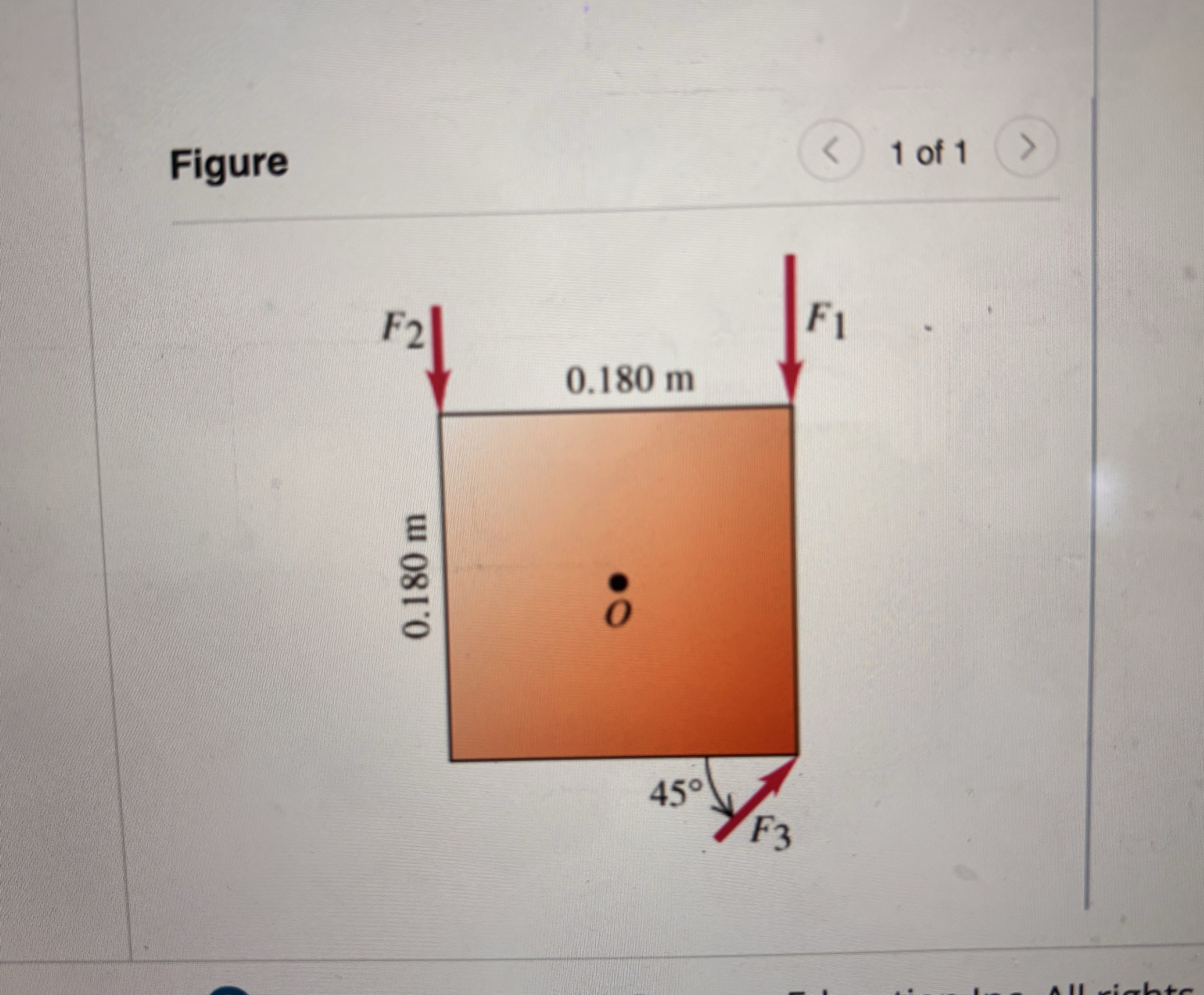 A square metal plate 0 . 1 8 0 m on each side is