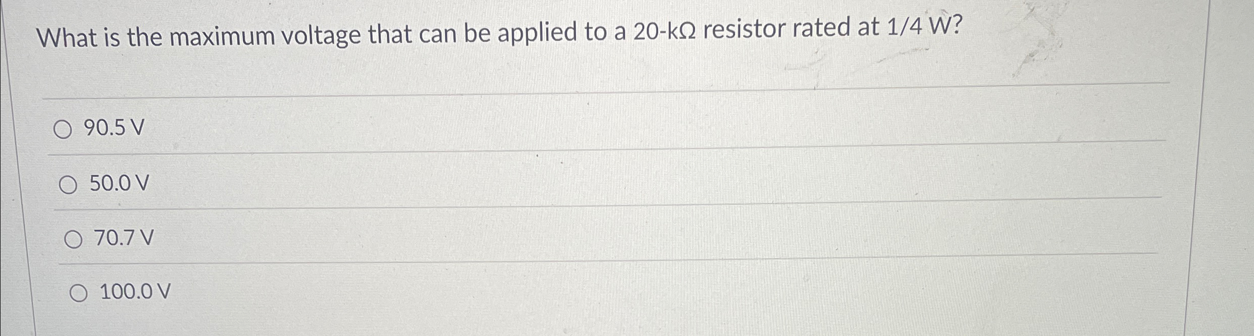 What is the maximum voltage that can be applied
