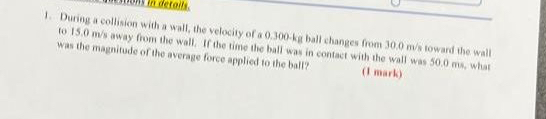 Durimg a collision with a wall, the velocity of a