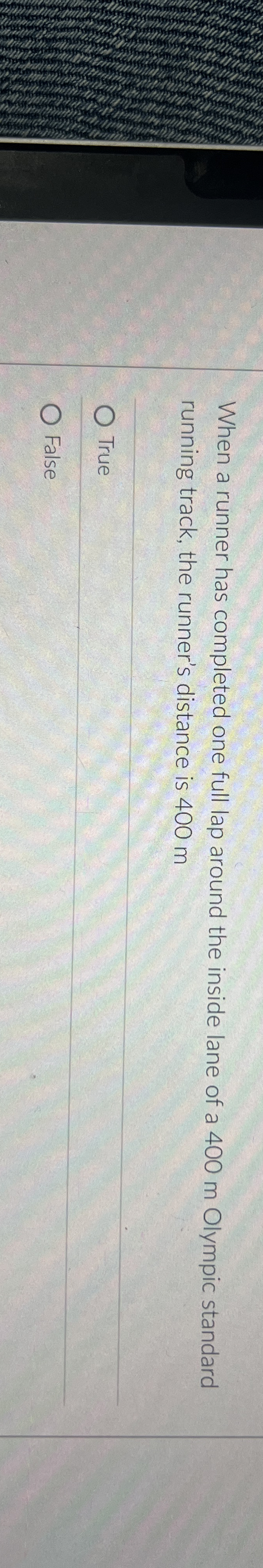 When a runner has completed one full lap around