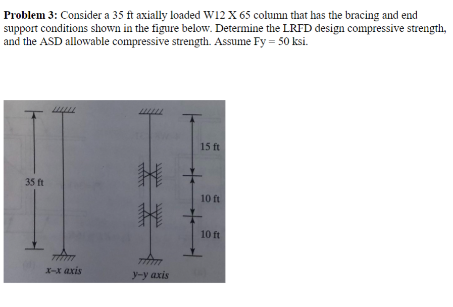 Problem 3 : Consider a 3 5 ft axially loaded W 1