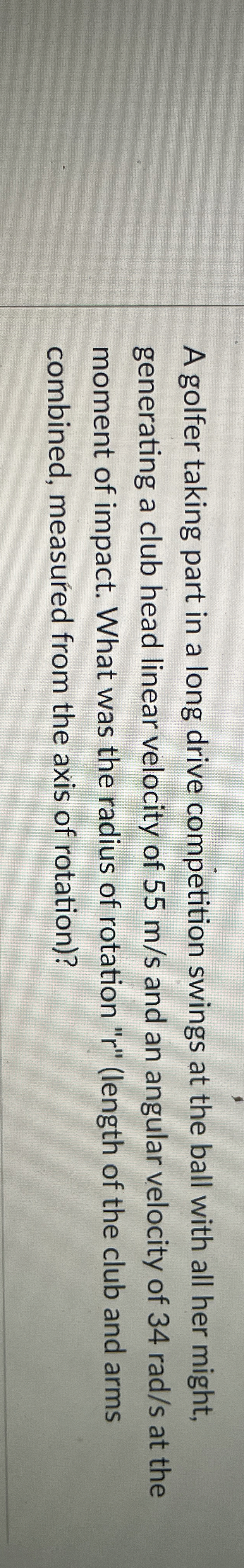 A golfer taking part in a long drive competition