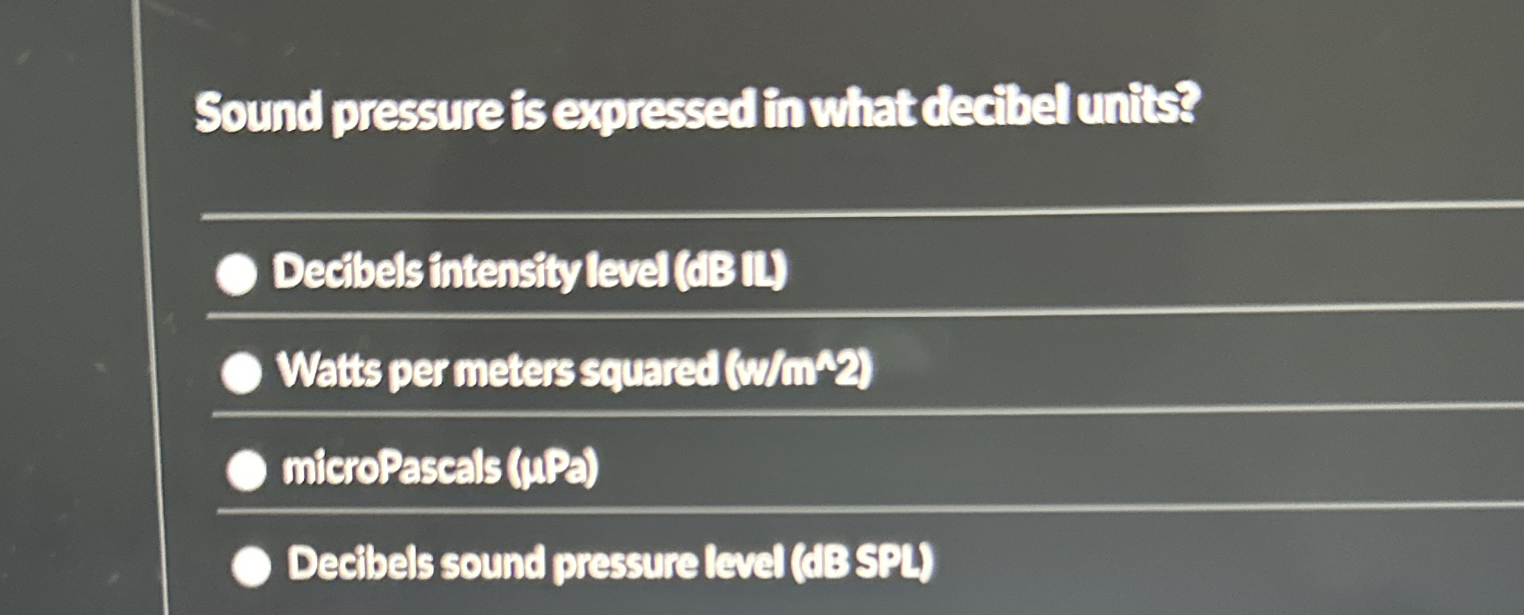Sound pressure is expressed in what decibel