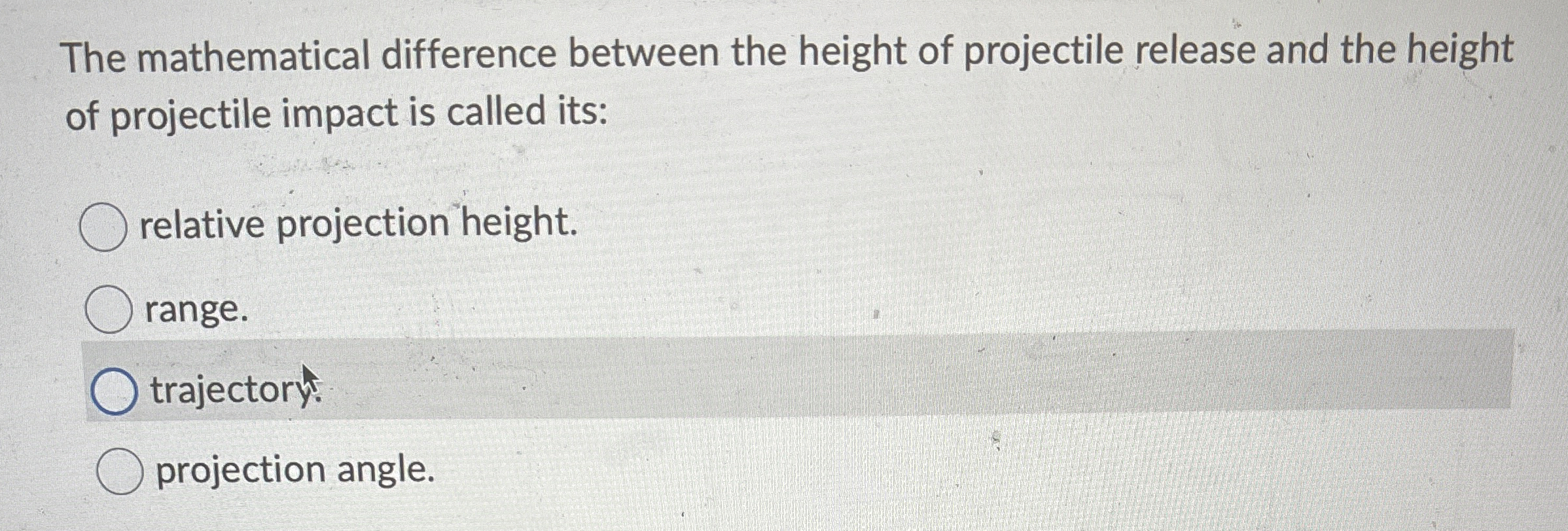 The mathematical difference between the height of