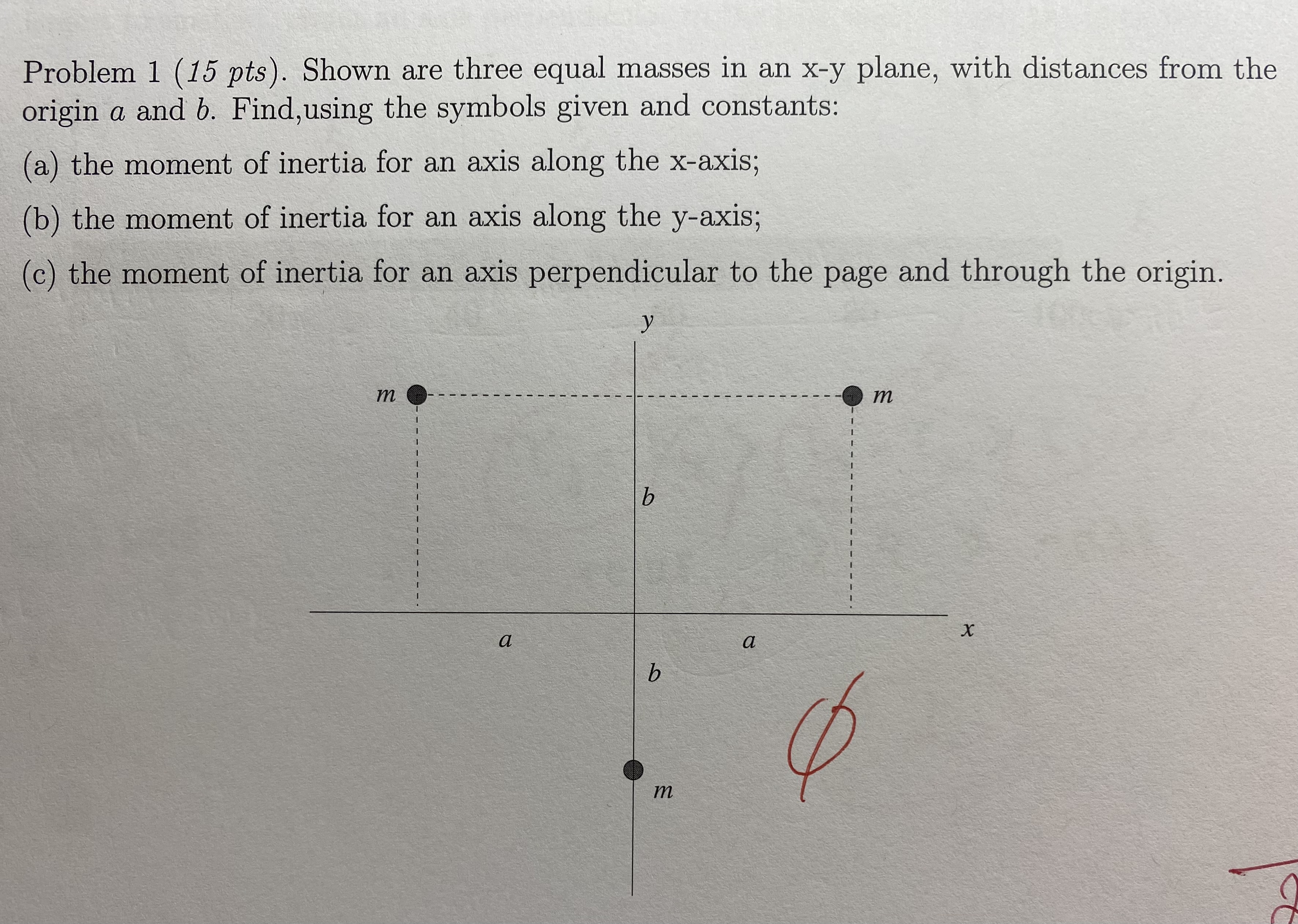 Problem 1 ( 1 5 pts ) . Shown are three equal