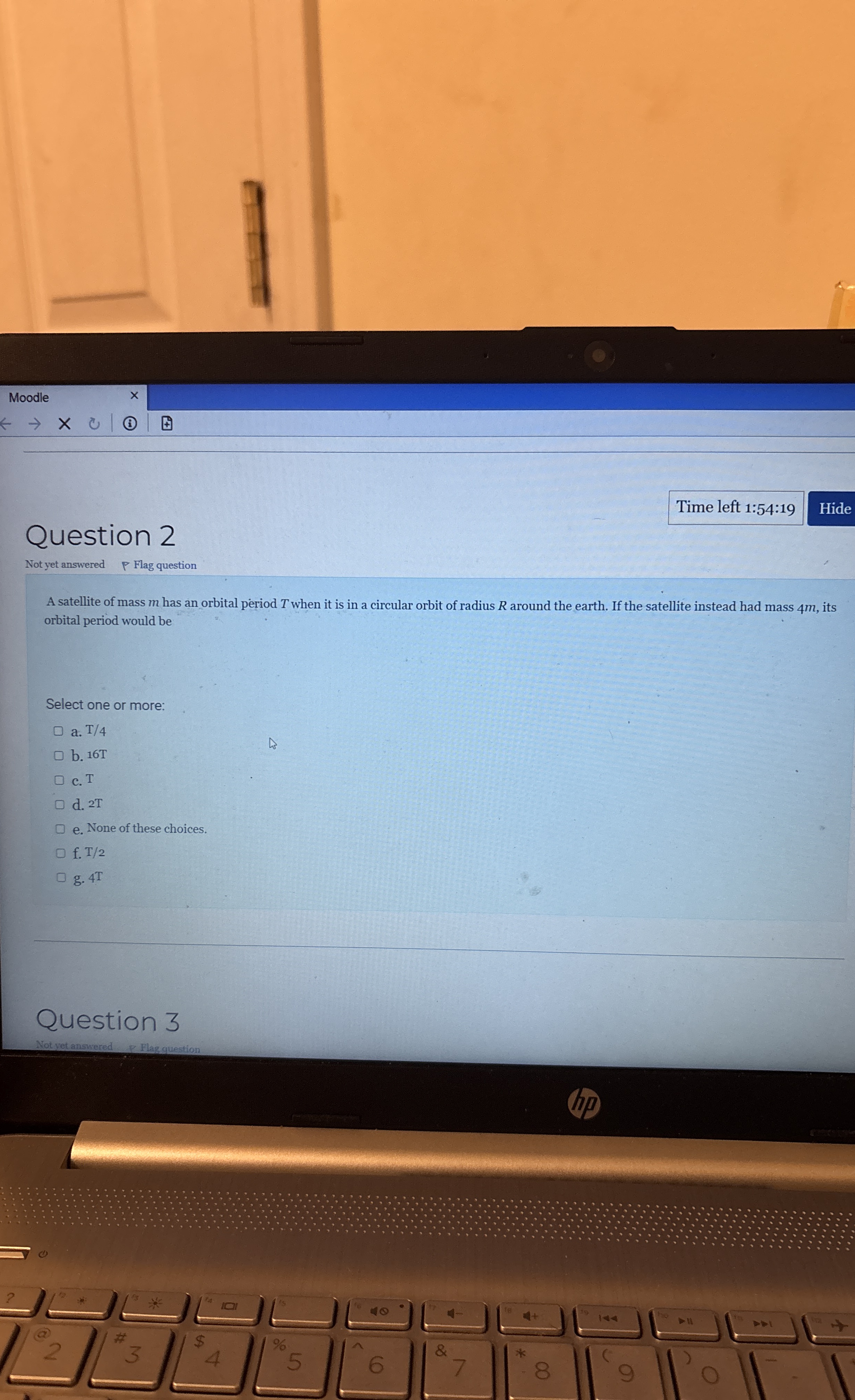 Time left 1 : 5 4 : 1 9 uestion 2 Not yet