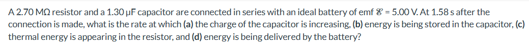 A \ ( 2 . 7 0 \ mathrm { M } \ Omega \ ) resistor