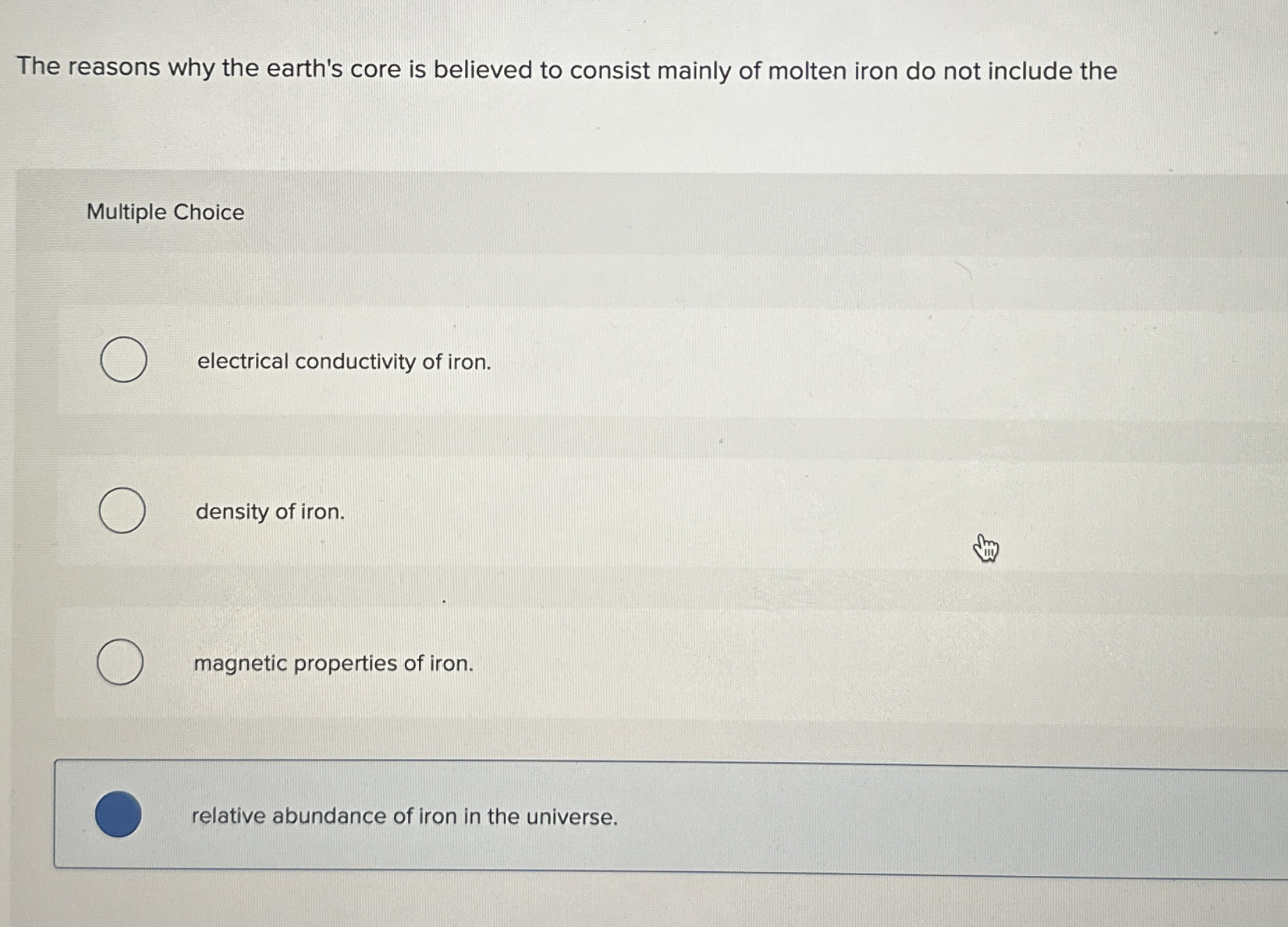 The reasons why the earth's core is believed to
