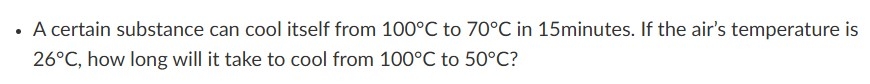 A certain substance can cool itself from 1 0 0 C