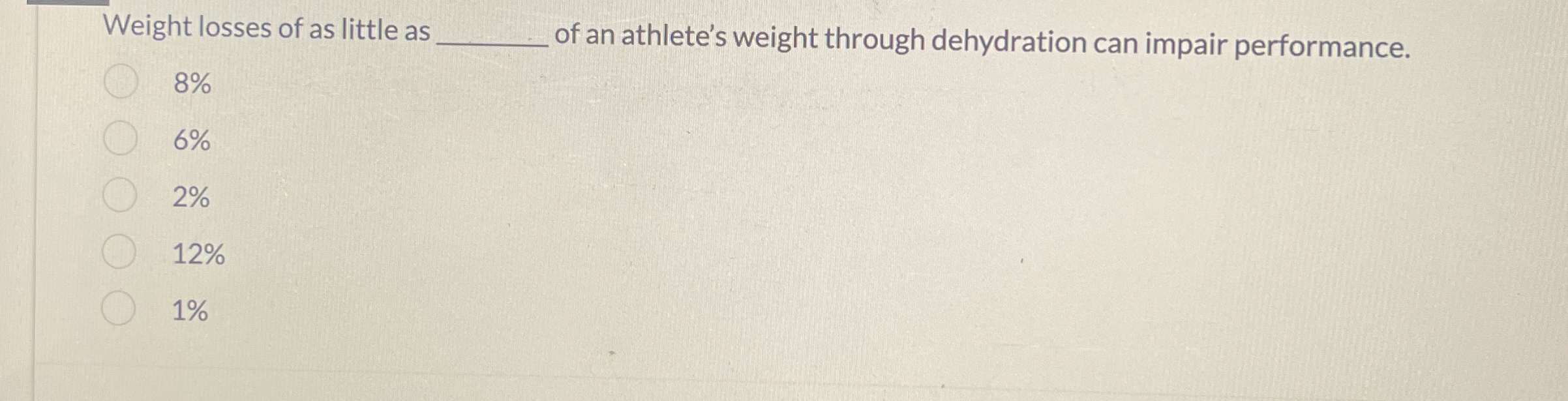 Weight losses of as little as of an athlete's