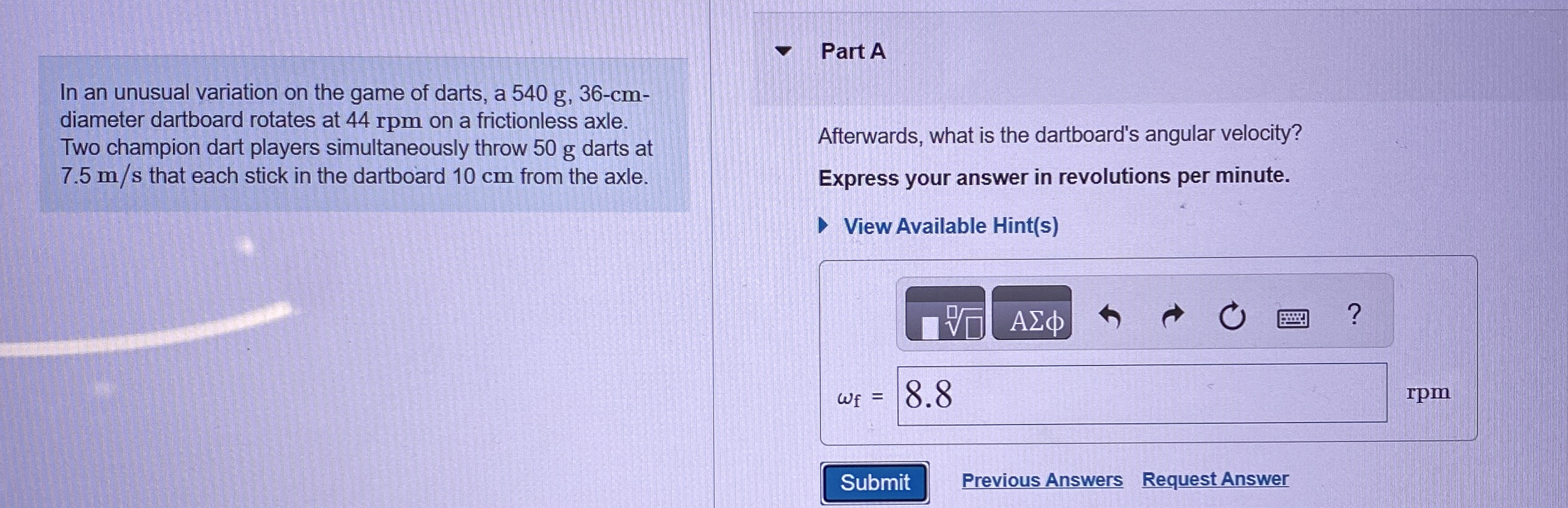 In an unusual variation on the game of darts, a 5