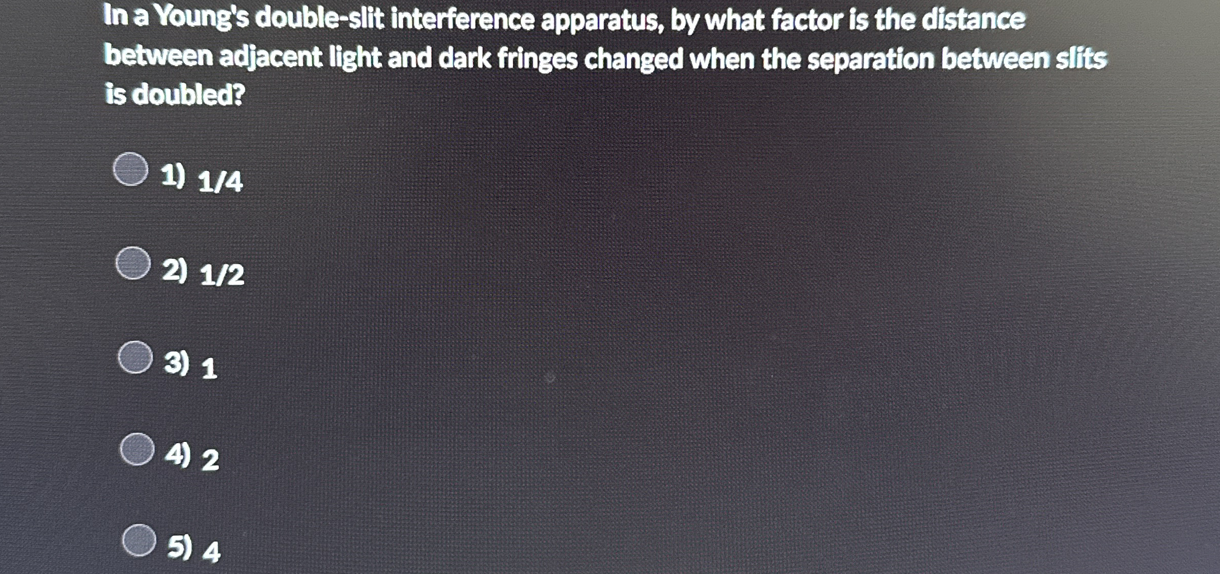 In a Young's double - sit interference apparatus,