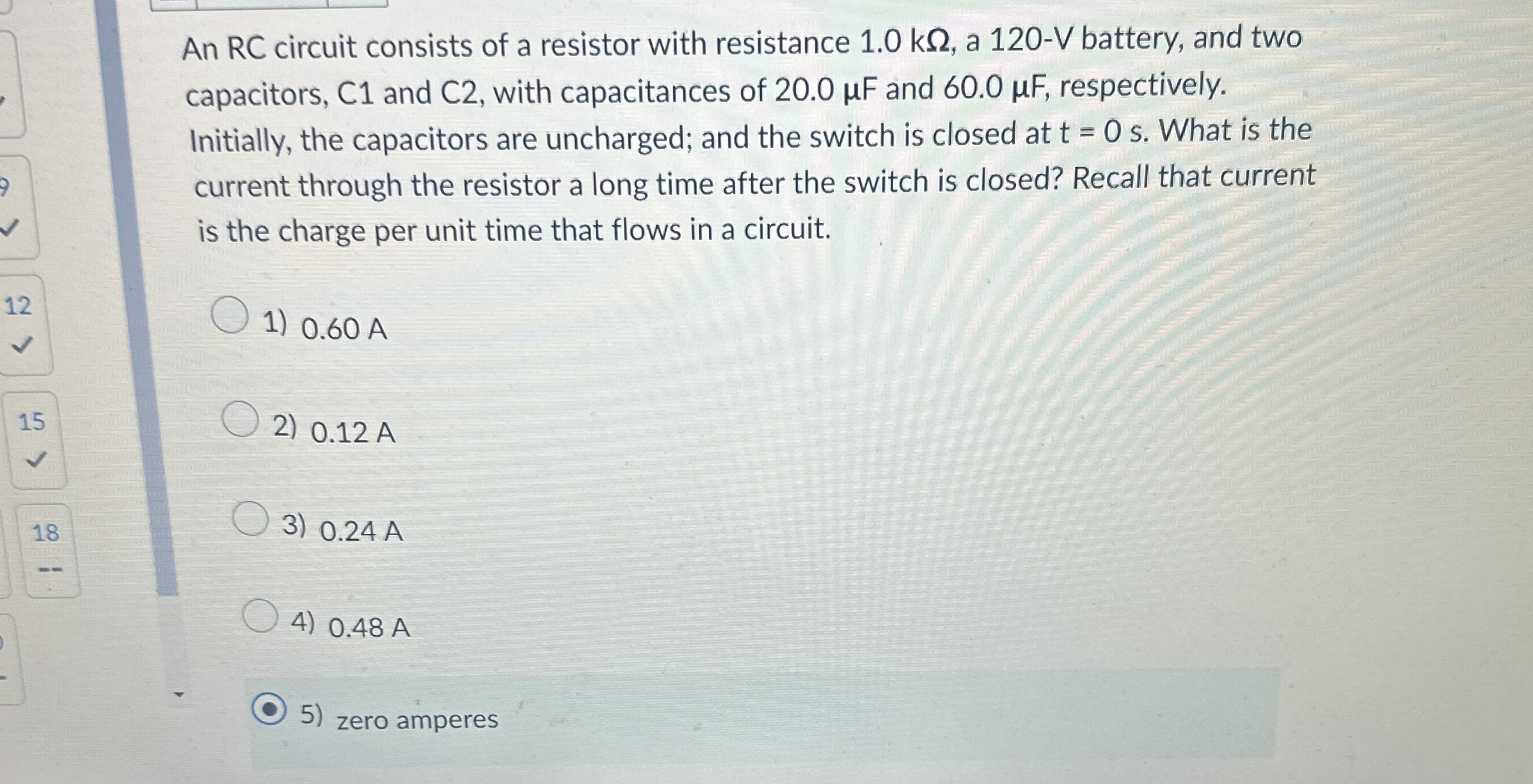 An RC circuit consists of a resistor with