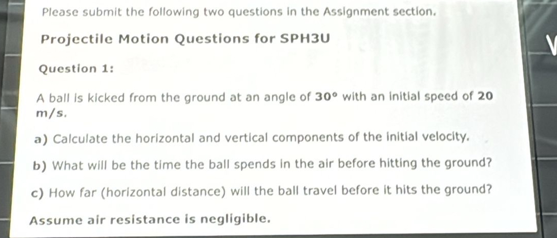 Please submit the following two questions in the