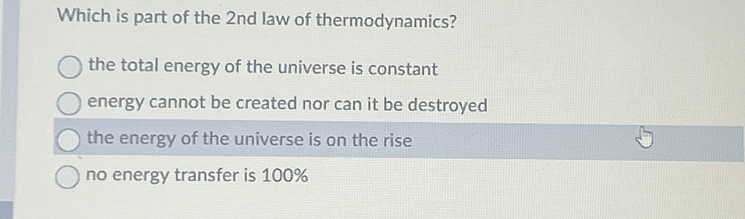 Which is part of the 2 nd law of thermodynamics?