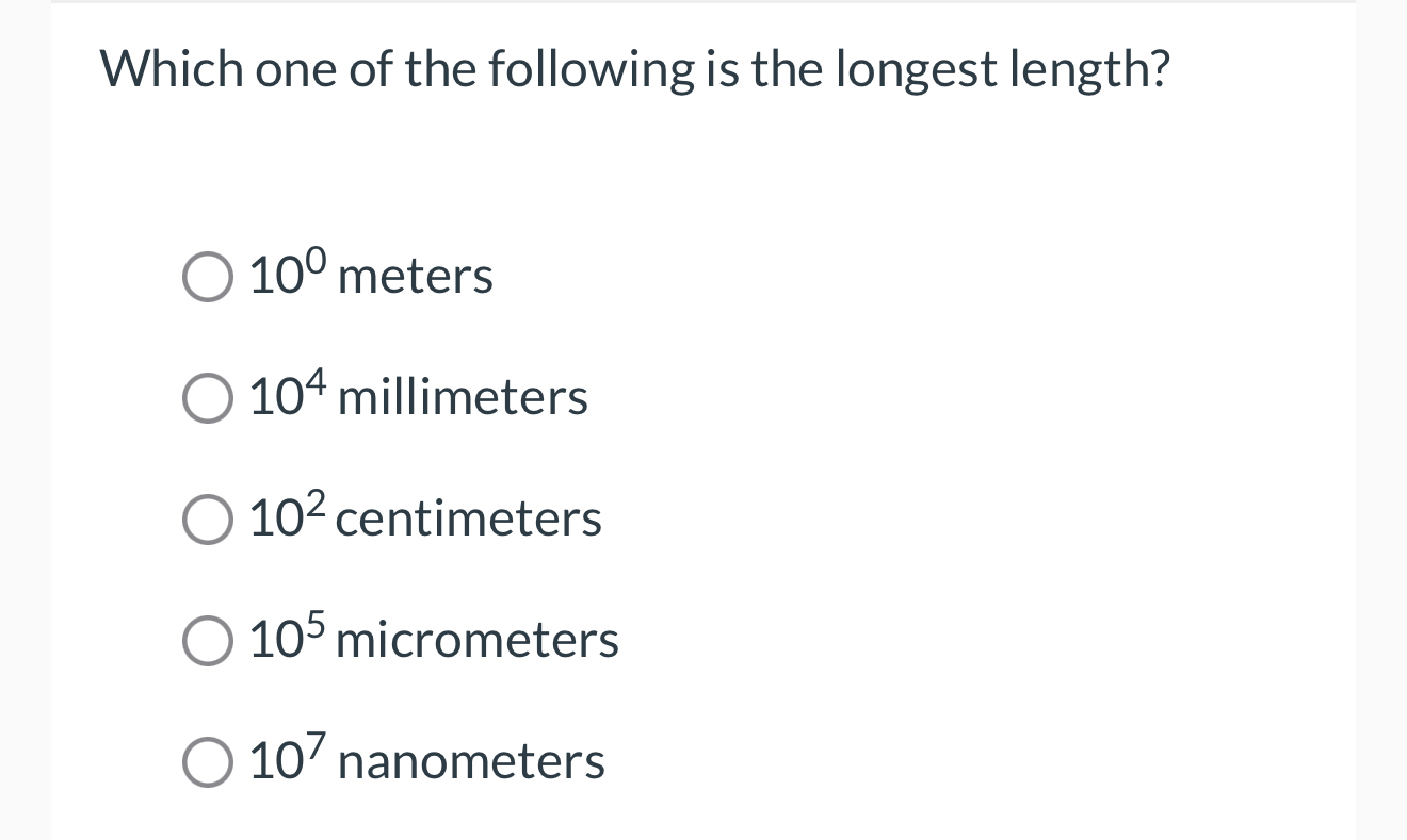 Which one of the following is the longest length?
