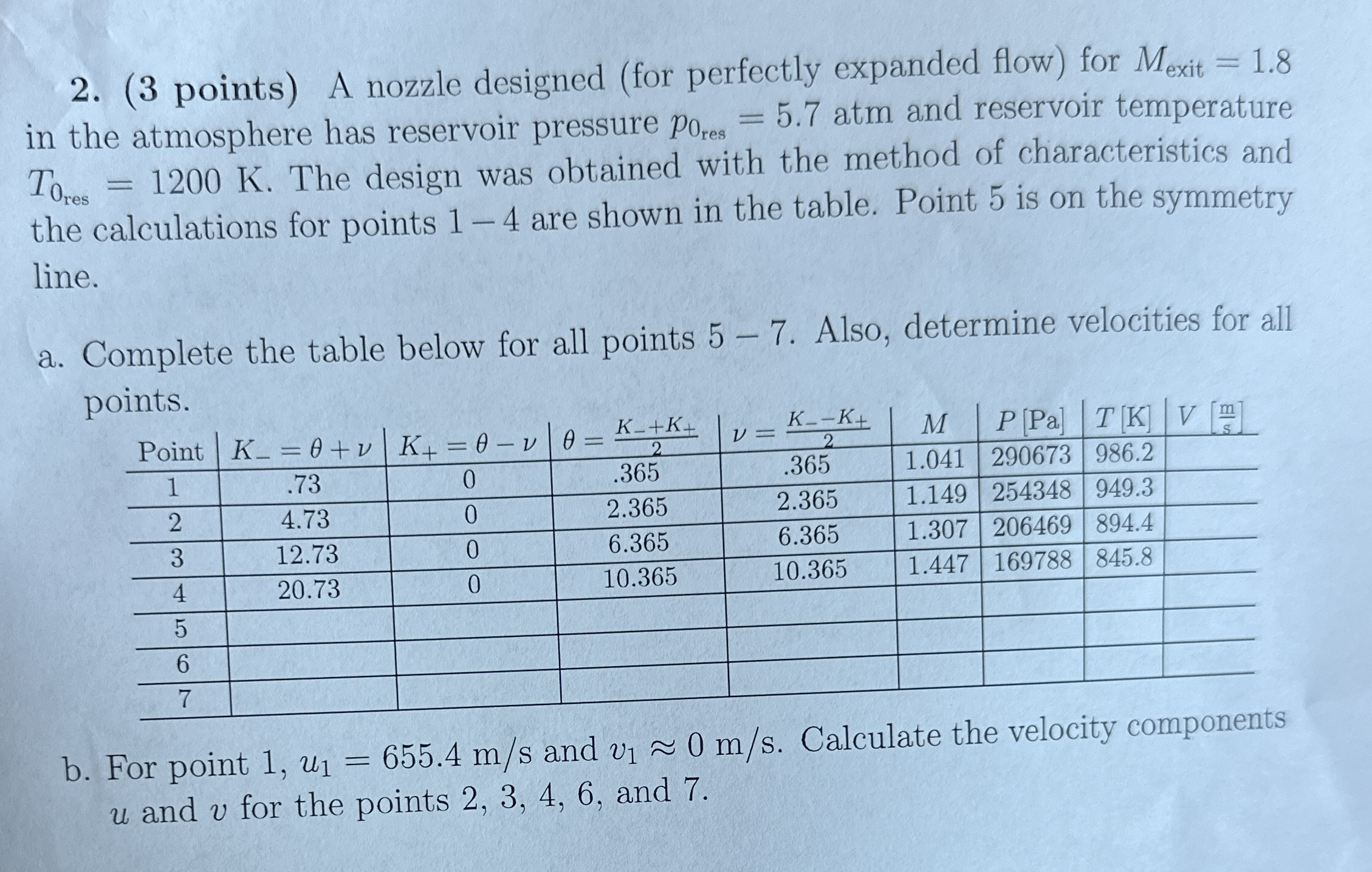 ( 3 points ) A nozzle designed ( for perfectly