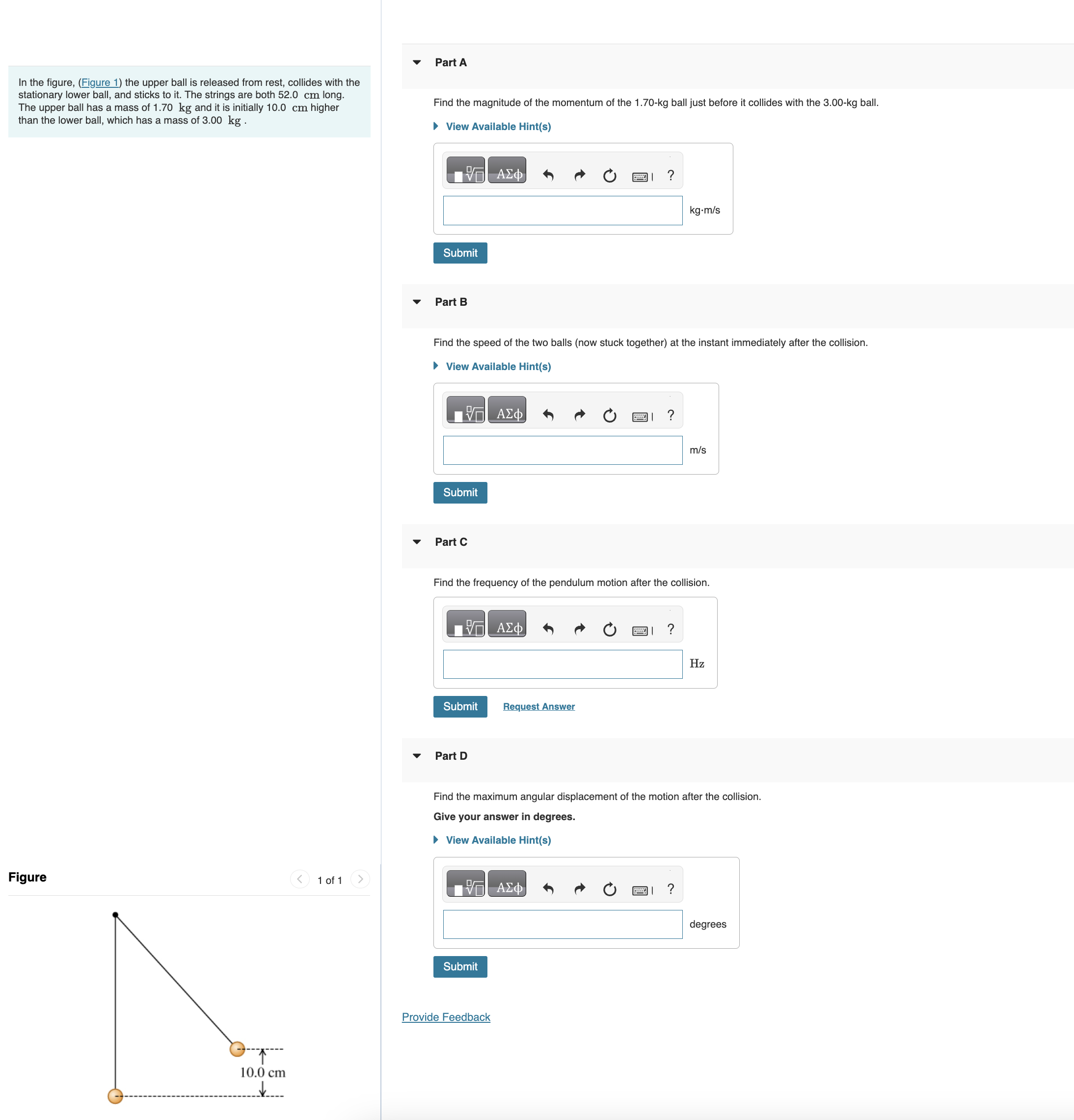 In the figure, ( Figure 1 ) the upper ball is