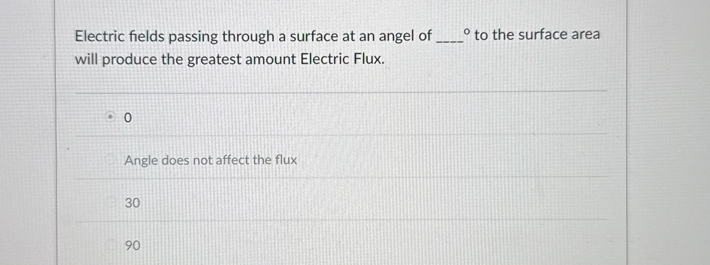 Electric fields passing through a surface at an