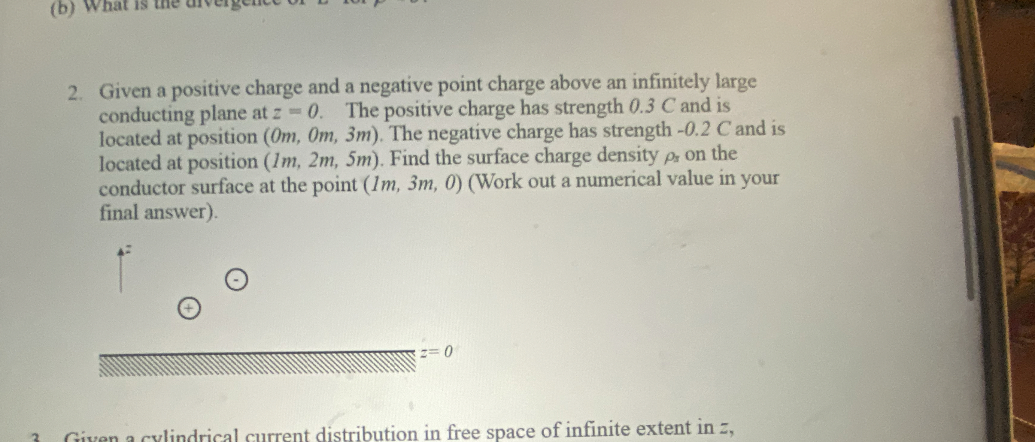 Given a positive charge and a negative point