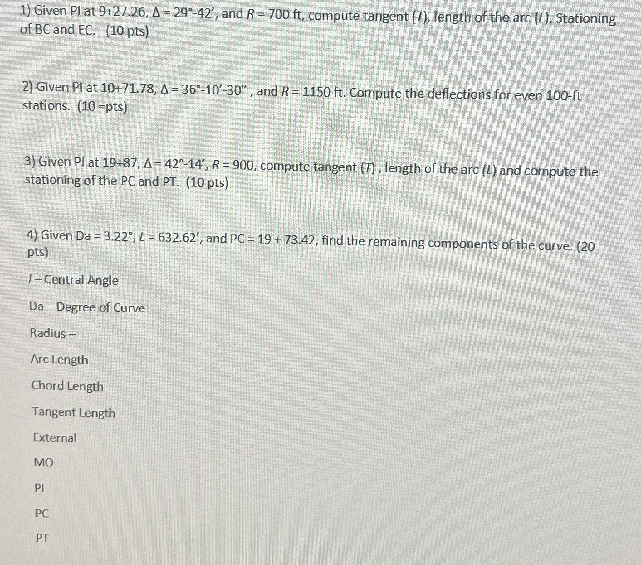 Given PI at 9 + 2 7 . 2 6 , = 2 9 - 4 2 ' , and R