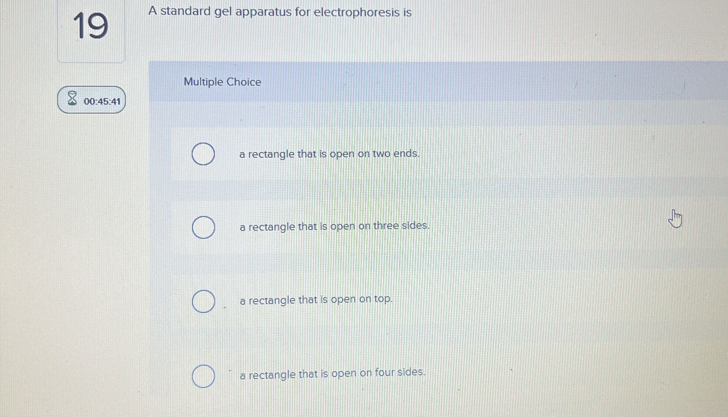 1 9 A standard gel apparatus for electrophoresis
