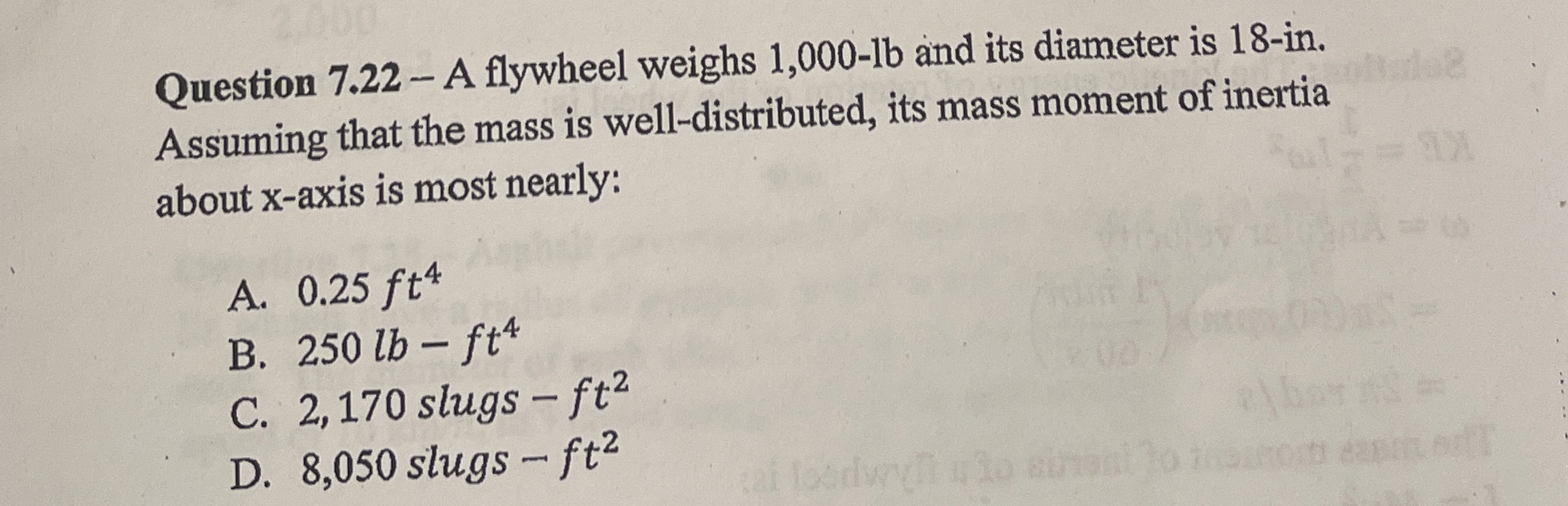 Question 7 . 2 2 - A flywheel weighs 1 , 0 0 0 -