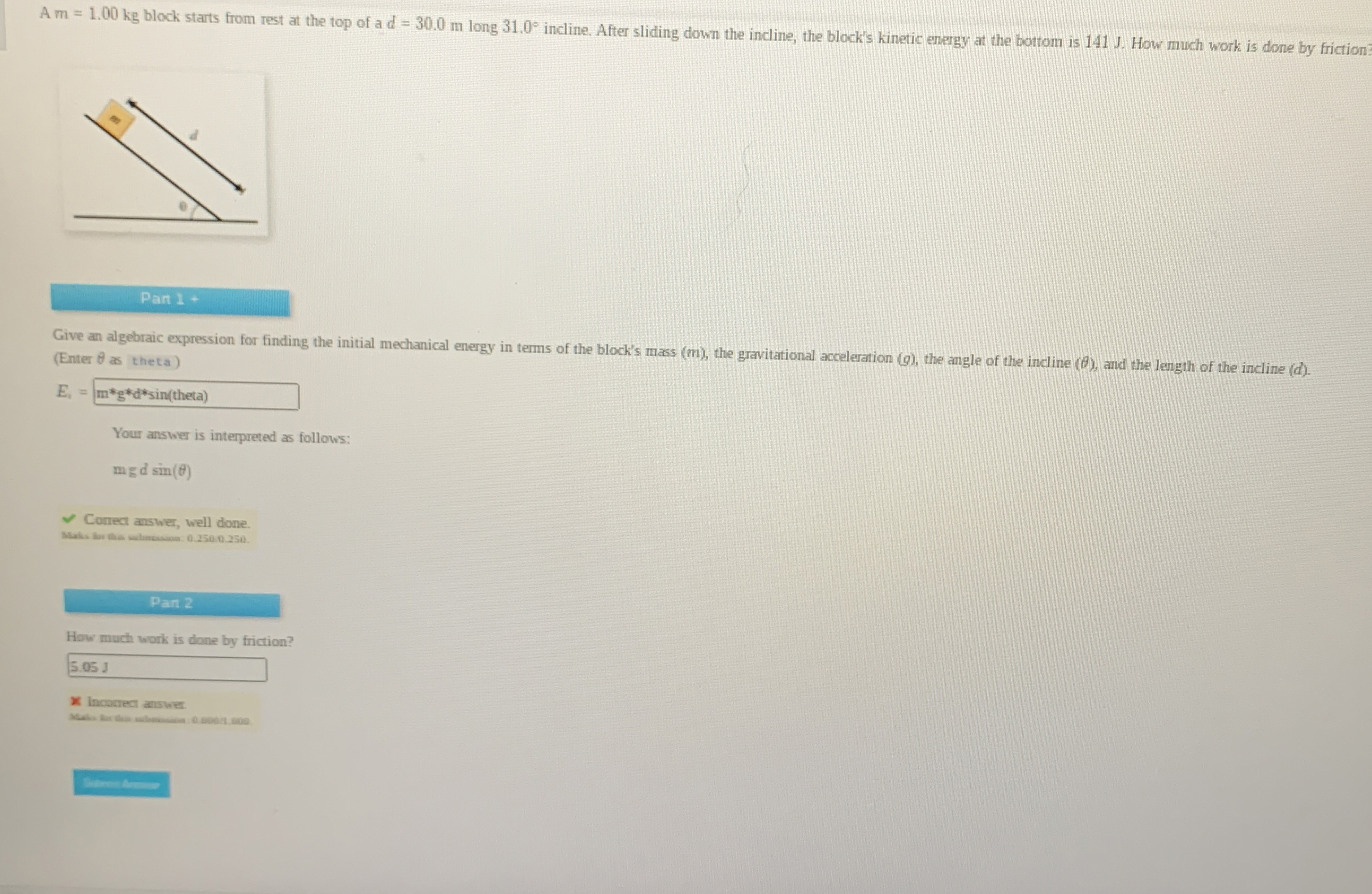 A m = 1 . 0 0 k g block starts from rest at the