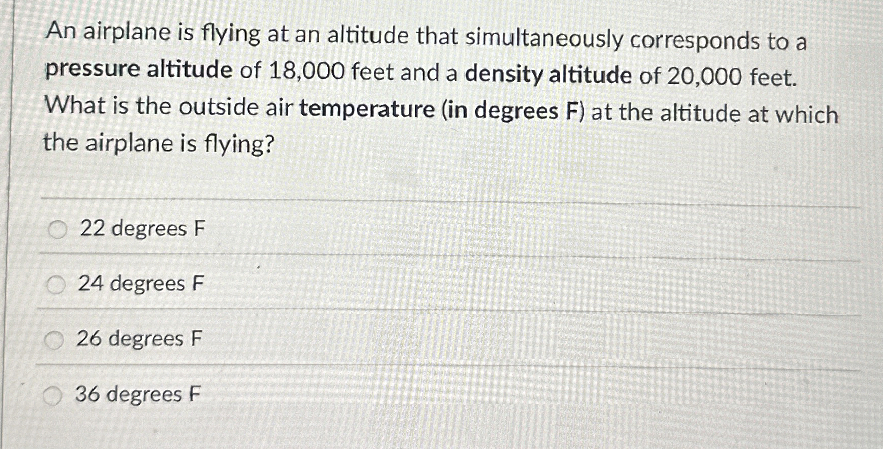An airplane is flying at an altitude that