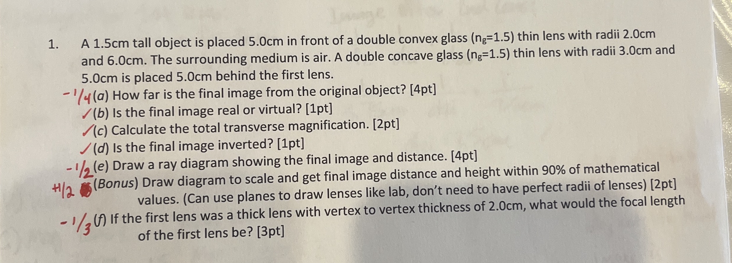 A 1 . 5 cm tall object is placed 5 . 0 cm in