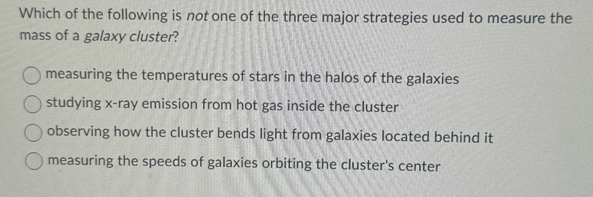 Which of the following is not one of the three