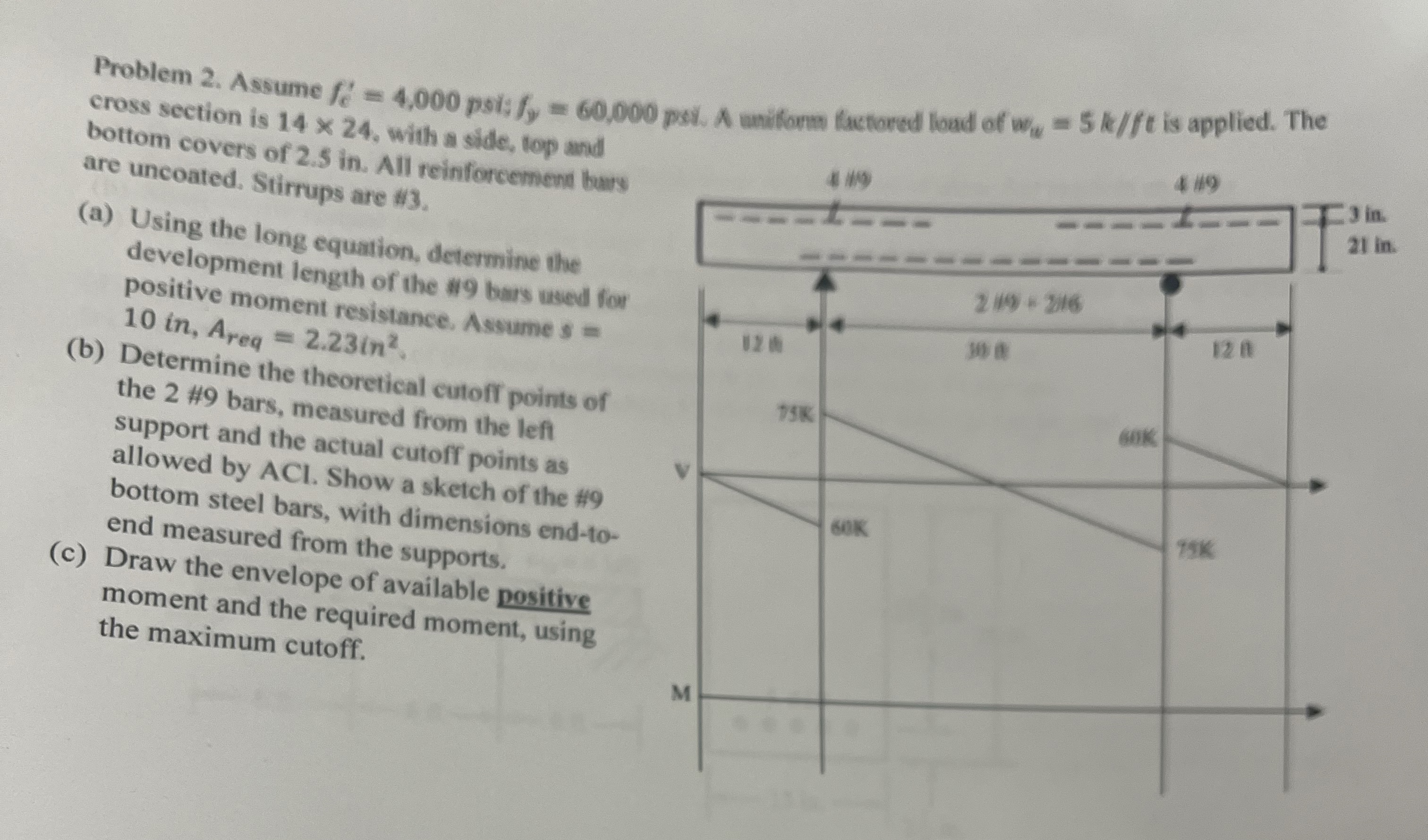 Problem 2 . Assume f c ' = 4 , 0 0 0 psis f y = 6
