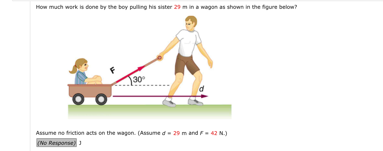 How much work is done by the boy pulling his