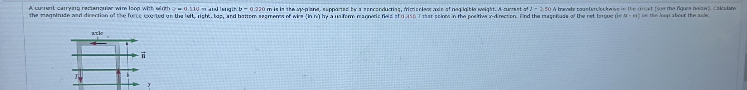 A current carrying rectangular wire loop with