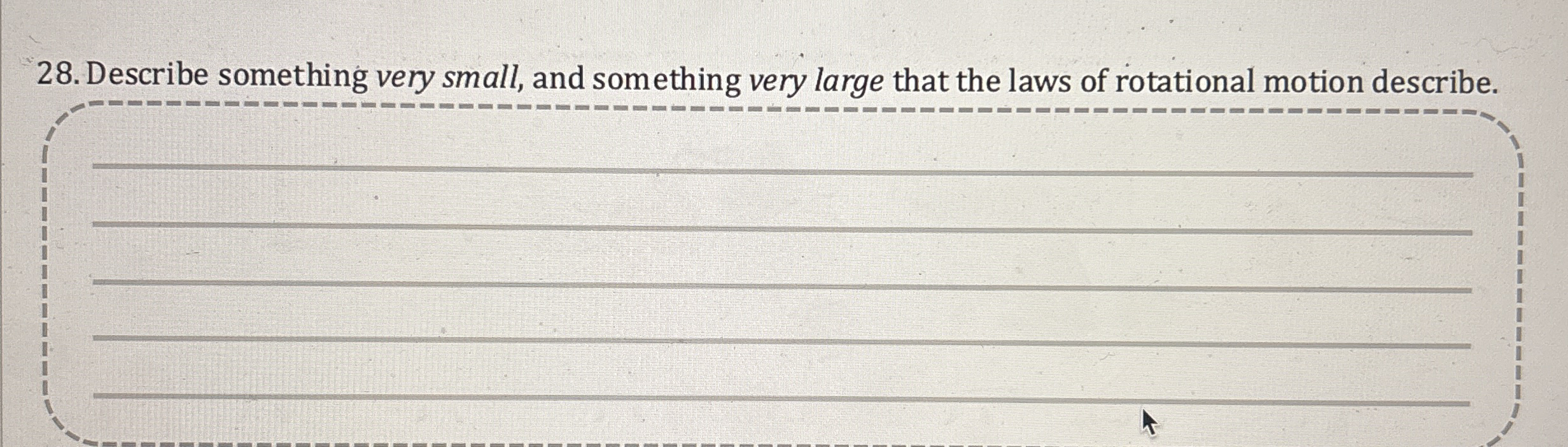 Describe something very small, and something very